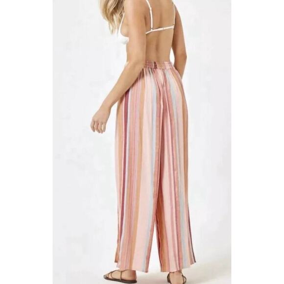 NWT L. Space Stripe Front Slit Split Leg Cali Pants Size S - Picture 3 of 11